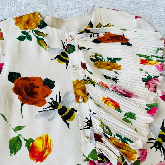 Gucci Roses and Bees Silk Shift Dress - Picture 14 of 15